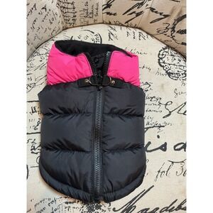 Gooby Padded Vest Black Pink Dog Pet Winter Warm Coat Size S